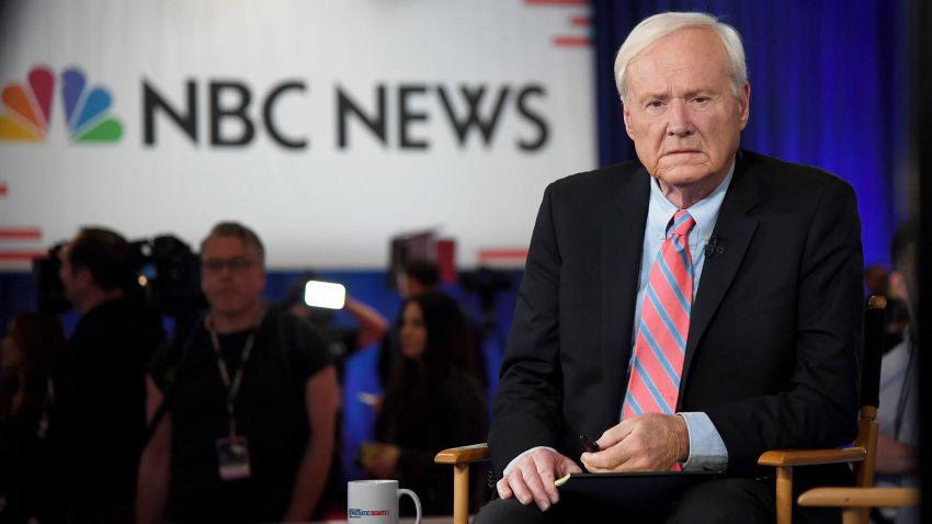 LAS VEGAS, NEVADA - FEBRUARY 19:  Chris Matthews of MSNBC waits to go on the air inside the spin room at Bally's Las Vegas Hotel & Casino after the Democratic presidential primary debate on February 19, 2020 in Las Vegas, Nevada. Six candidates qualified for the third Democratic presidential primary debate of 2020, which comes just days before the Nevada caucuses on February 22.  (Photo by Ethan Miller/Getty Images)
