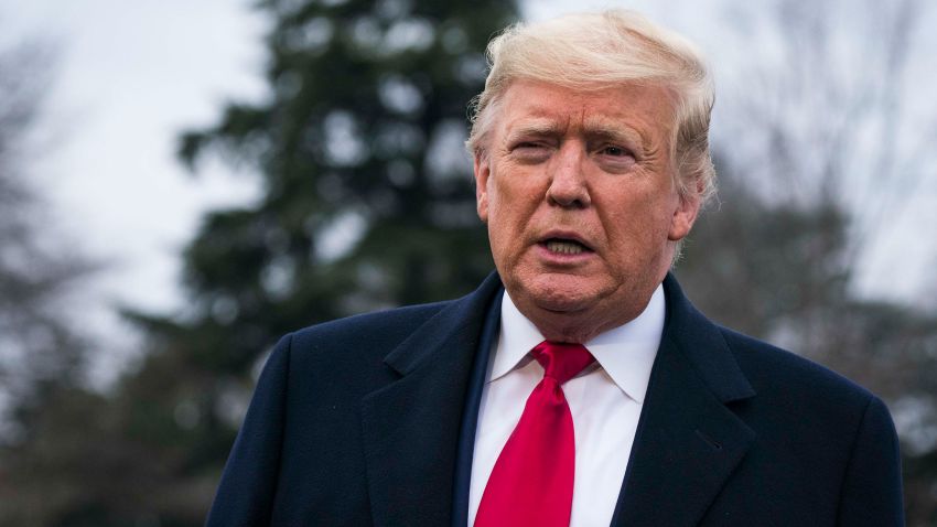 WASHINGTON, DC - MARCH 02: U.S. President Donald Trump speaks to the press as he departs from the White House on March 2, 2020 in Washington, DC. President Trump is scheduled to deliver remarks at a Keep America Great Rally in North Carolina ahead of Super Tuesday. (Photo by Sarah Silbiger/Getty Images)