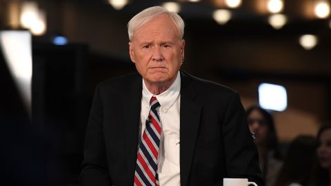 Chris Matthews in the spin room during the Democratic Party presidential debates in June 2019 in Miami.