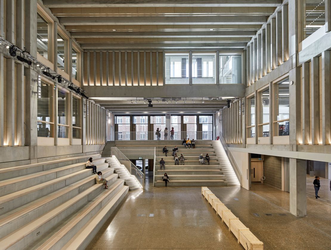 An interior view of a building designed for Kingston University in London, UK.