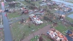 Aerial footage shows home damage in Tennessee's Mt. Juliet area on Tuesday morning.