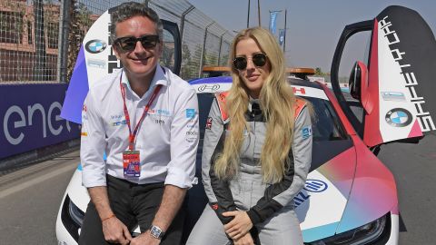 Ellie Goulding with Formula E chairman Alejandro Agag in Marrakesh.
