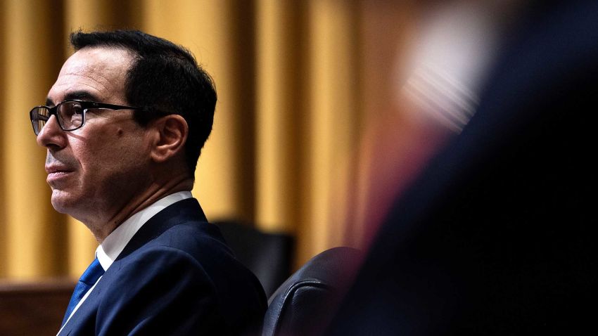 US Secretary of the Treasury Steven Mnuchin attends a hearing of the Senate Finance Committee on Capitol Hill, February 12, 2020, in Washington, DC. (Photo by Brendan Smialowski / AFP) (Photo by BRENDAN SMIALOWSKI/AFP via Getty Images)