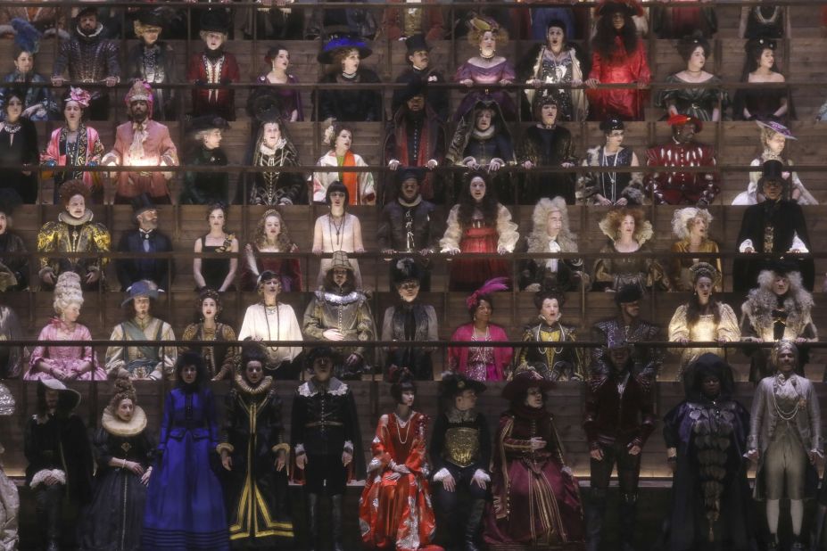 Actors appear in costume at Louis Vuitton Autumnl/Winter 2020/21