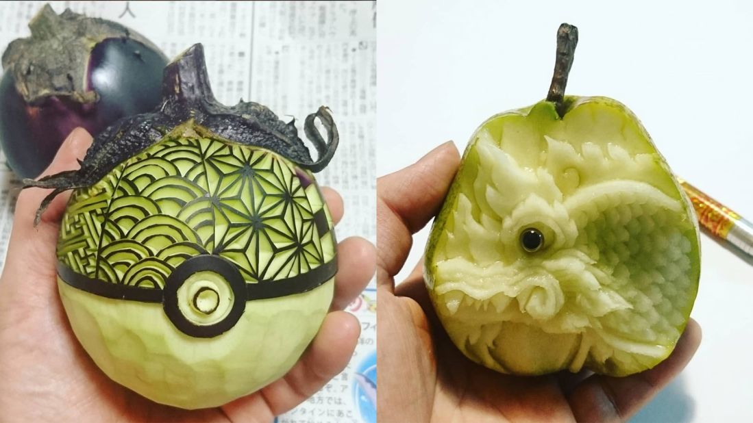 <strong>Life-long student: </strong>It took Takehiro about five years to master the art of food carving, he says. These days, he's dabbling in Chinese carving styles. 