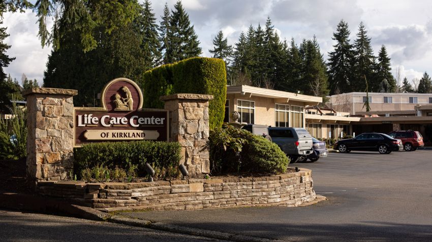 SEATTLE, WA - FEBRUARY 29: A sign is seen at the entrance to Life Care Center of Kirkland on February 29, 2020 in Kirkland, Washington. Dozens of staff and residents at Life Care Center of Kirkland are reportedly exhibiting coronavirus-like symptoms, with two confirmed cases of (COVID-19) associated with the nursing facility reported so far. (Photo by David Ryder/Getty Images)