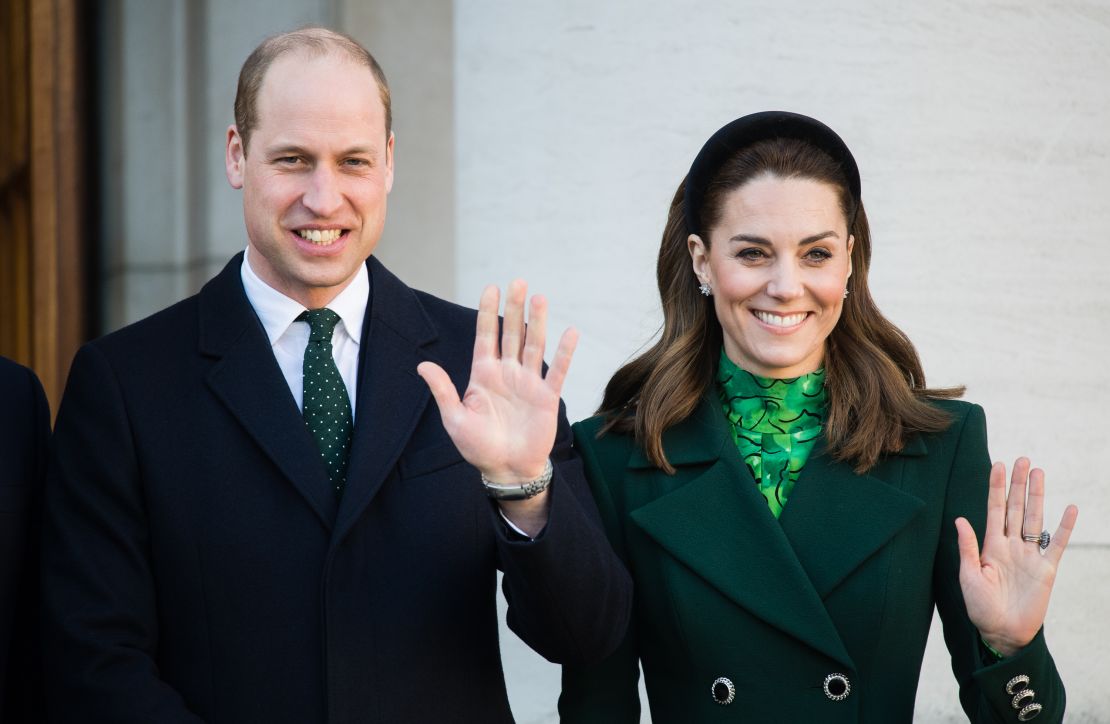 The Duke and Duchess of Cambridge meet Irish Prime Minister Leo Varadkar and his partner, Matthew Barrett, in Dublin on March 3, 2020.