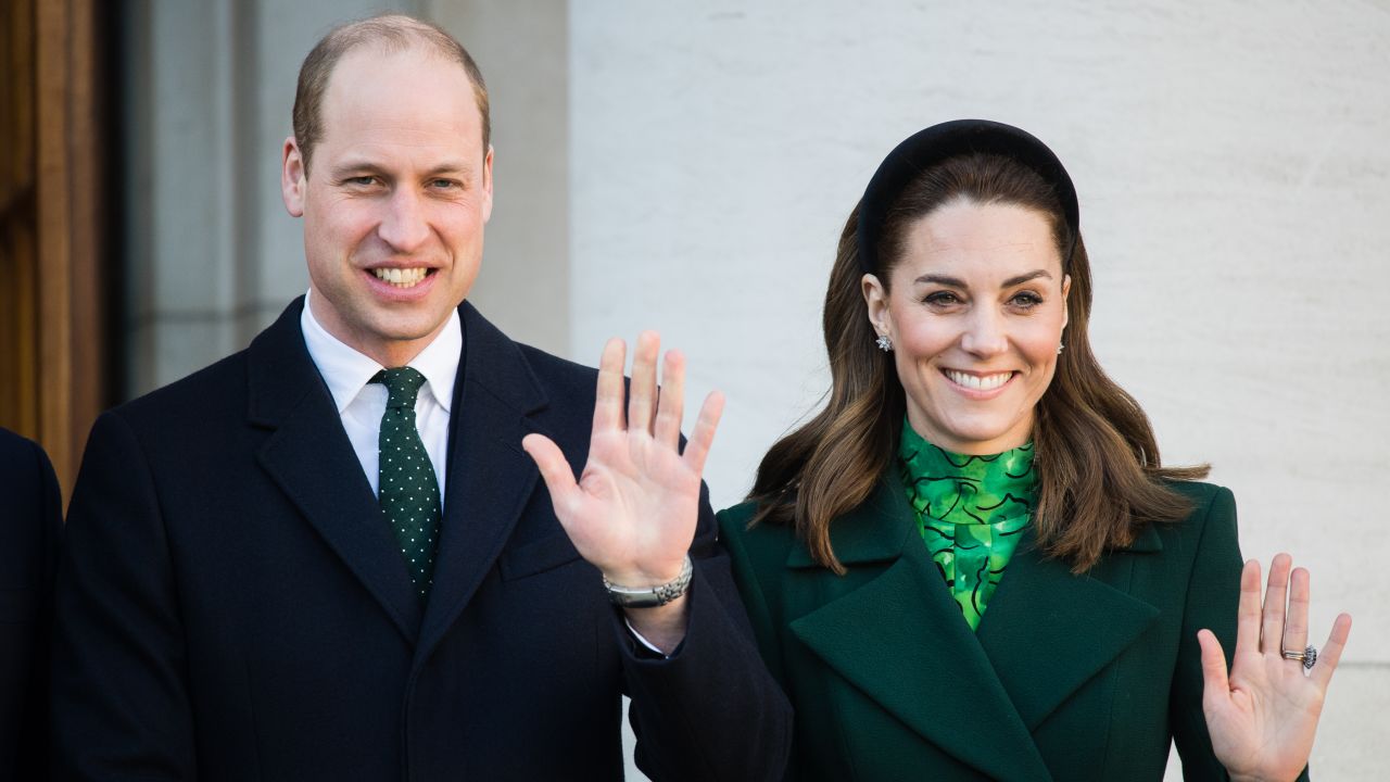 The Duke and Duchess of Cambridge meet Irish Prime Minister Leo Varadkar and his partner, Matthew Barrett, in Dublin on March 3, 2020.