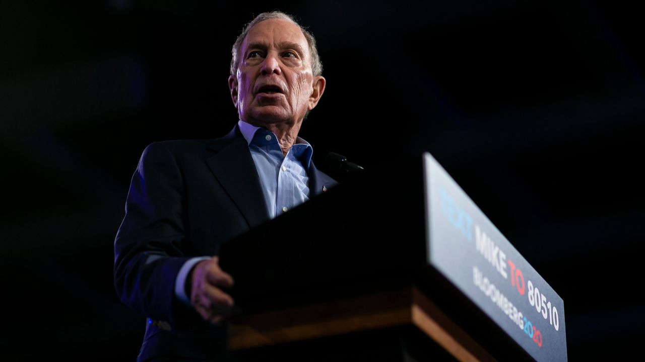 Democratic presidential candidate Mike Bloomberg speaks during a campaign rally at the Palm Beach County Convention Center in West Palm Beach, Fla., Tuesday, March 3, 2020. 