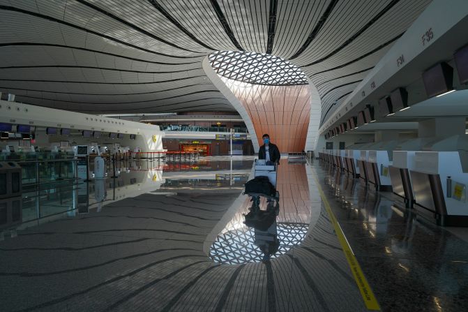 <strong>Beijing Daxing International Airport:</strong> China's futuristic new airport, which opened in September 2019, is now nearly empty. 