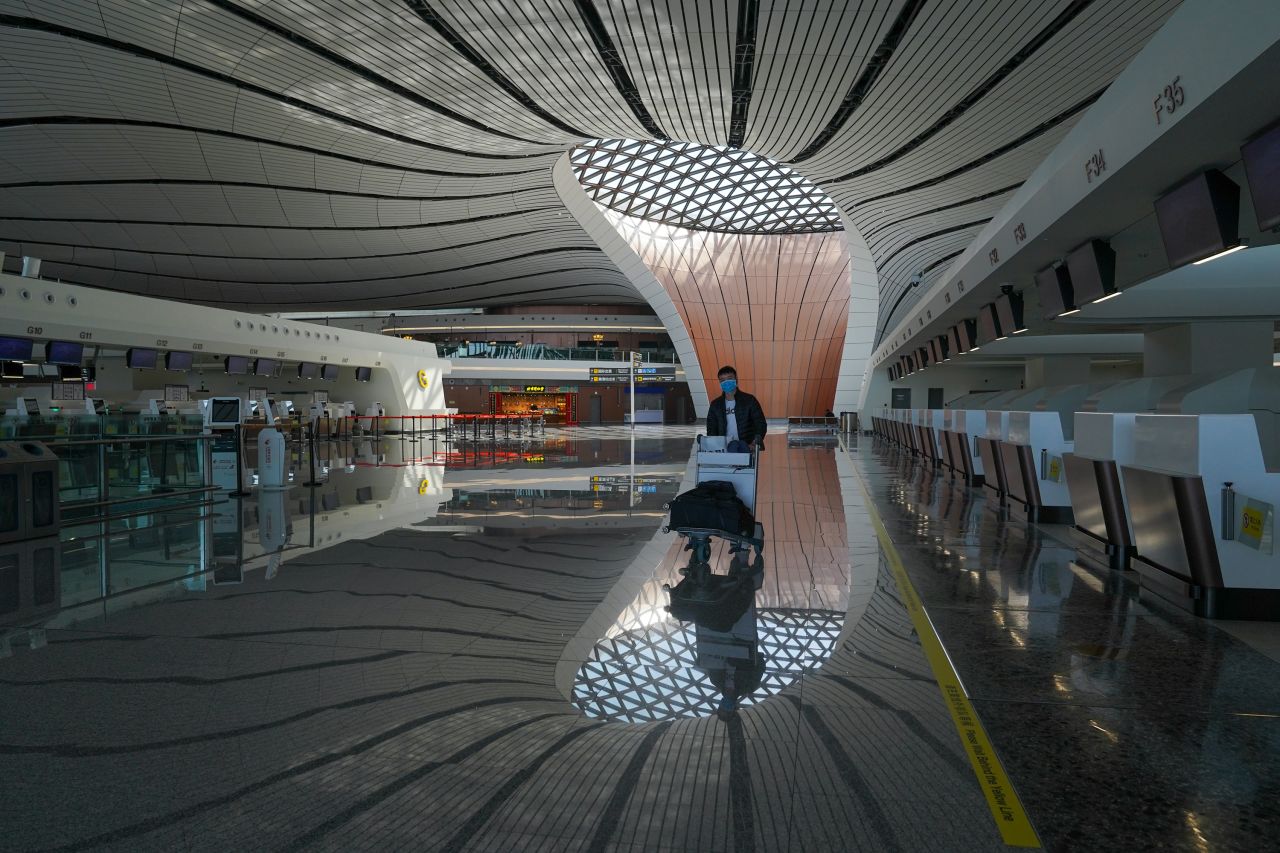 <strong>Beijing Daxing International Airport:</strong> China's futuristic new airport, which opened in September 2019, is now nearly empty. 