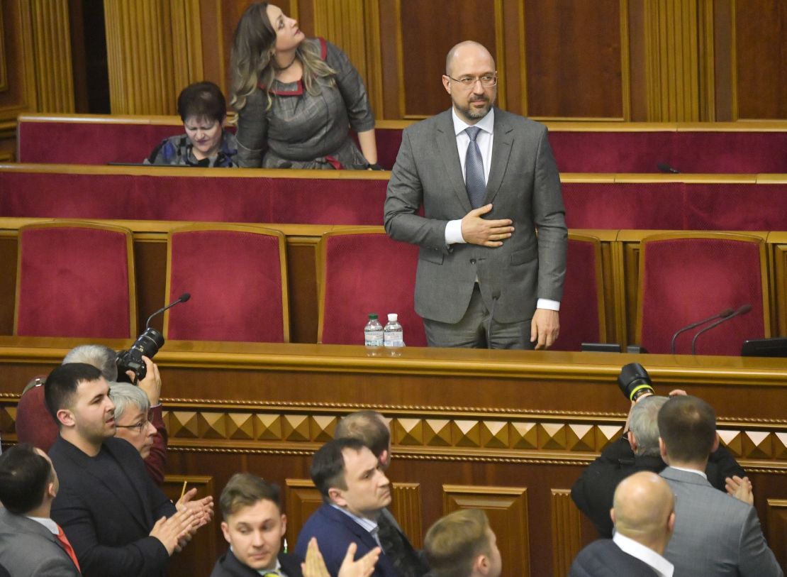 Denys Shmygal pictured after being approved as Ukraine's new Prime Minister during an extraordinary session of the parliament in Kiev on March 4, 2020.