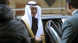 Prince Abdulaziz bin Salman Al-Saud, Minister of Energy of Saudi Arabia, arrives for a meeting of the Organization of the Petroleum Exporting Countries, OPEC, at their headquarters in Vienna, Austria, Thursday, March 5, 2020. (AP Photo/Ronald Zak)