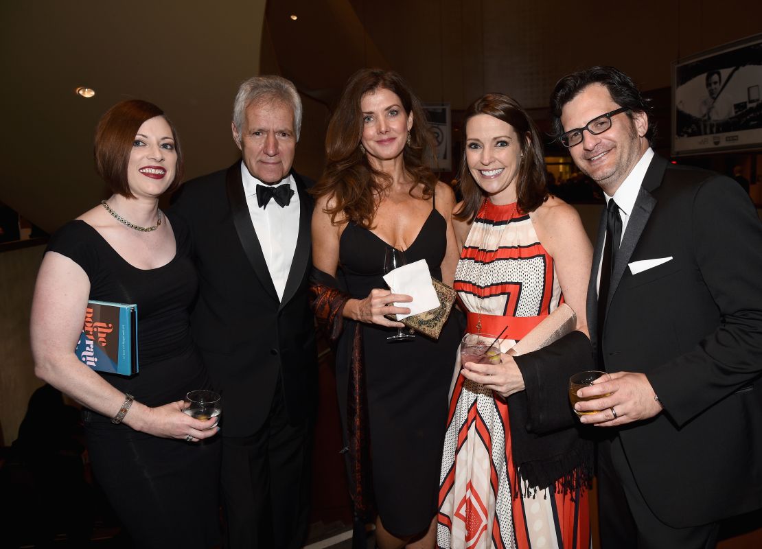 Alex Trebek backstage at the 2015 AFI Life Achievement Award Gala with his wife Jean (center) and friends from Turner Classic Movies.