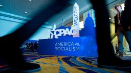 This year, the signs at CPAC declared 'America vs. Socialism' as the theme.
