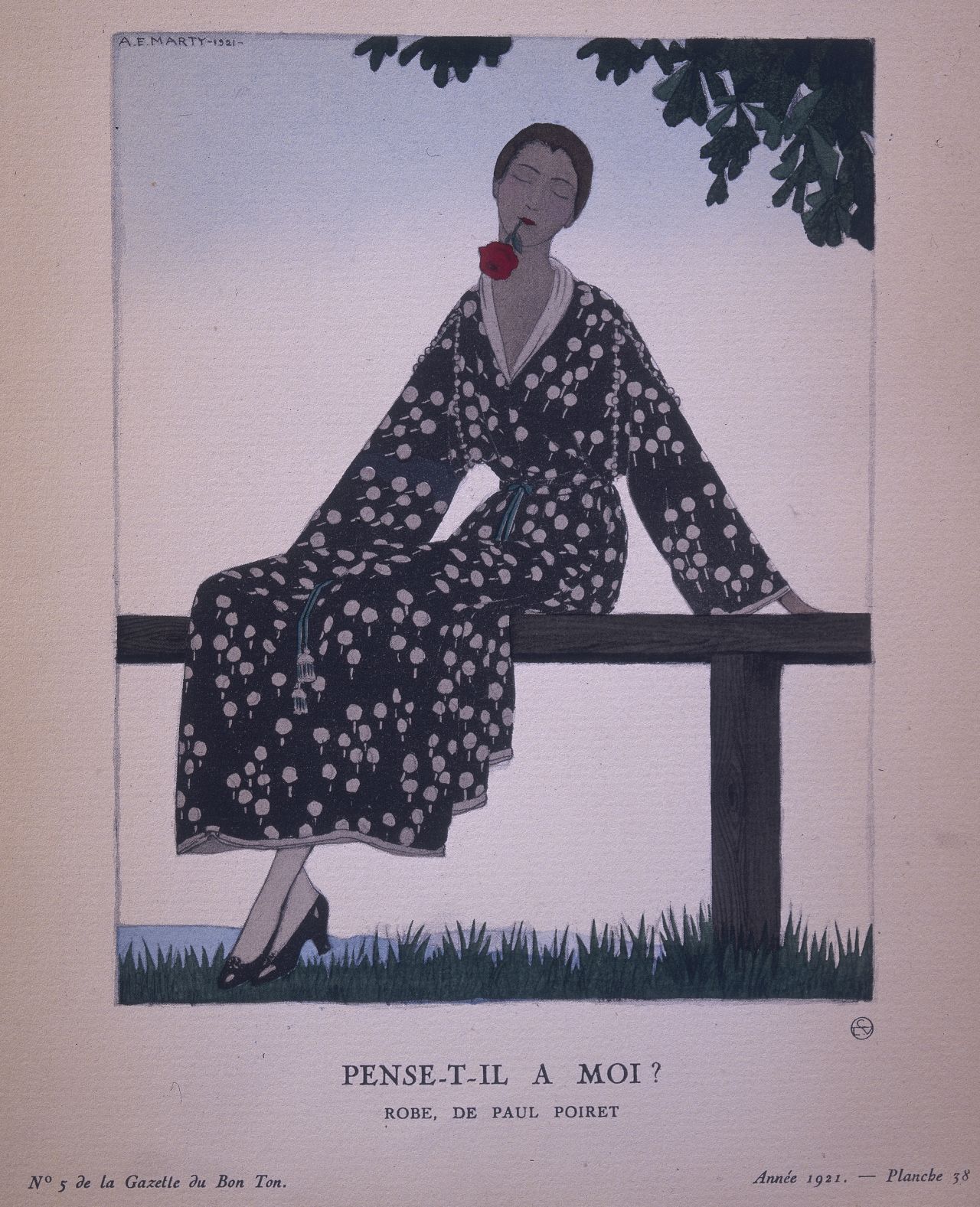 An 1921 ad for French couturier Paul Poiret, one of many designers influenced by the kimono in the early 20th century.