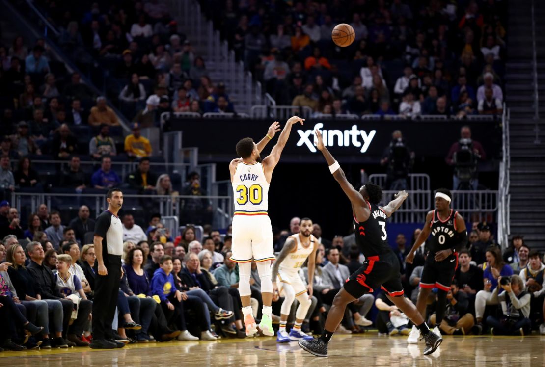 Curry managed to score only three 3-point shots, but each brought electric roars from the crowd.