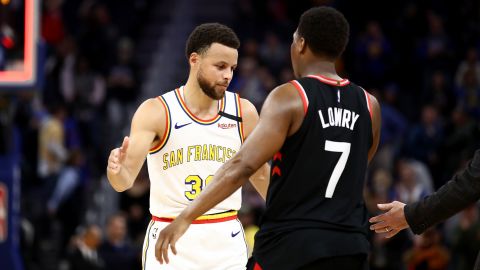 Steph Curry and Toronto Raptors' Kyle Lowry met in the 2019 NBA Finals, which the Raptors won too.