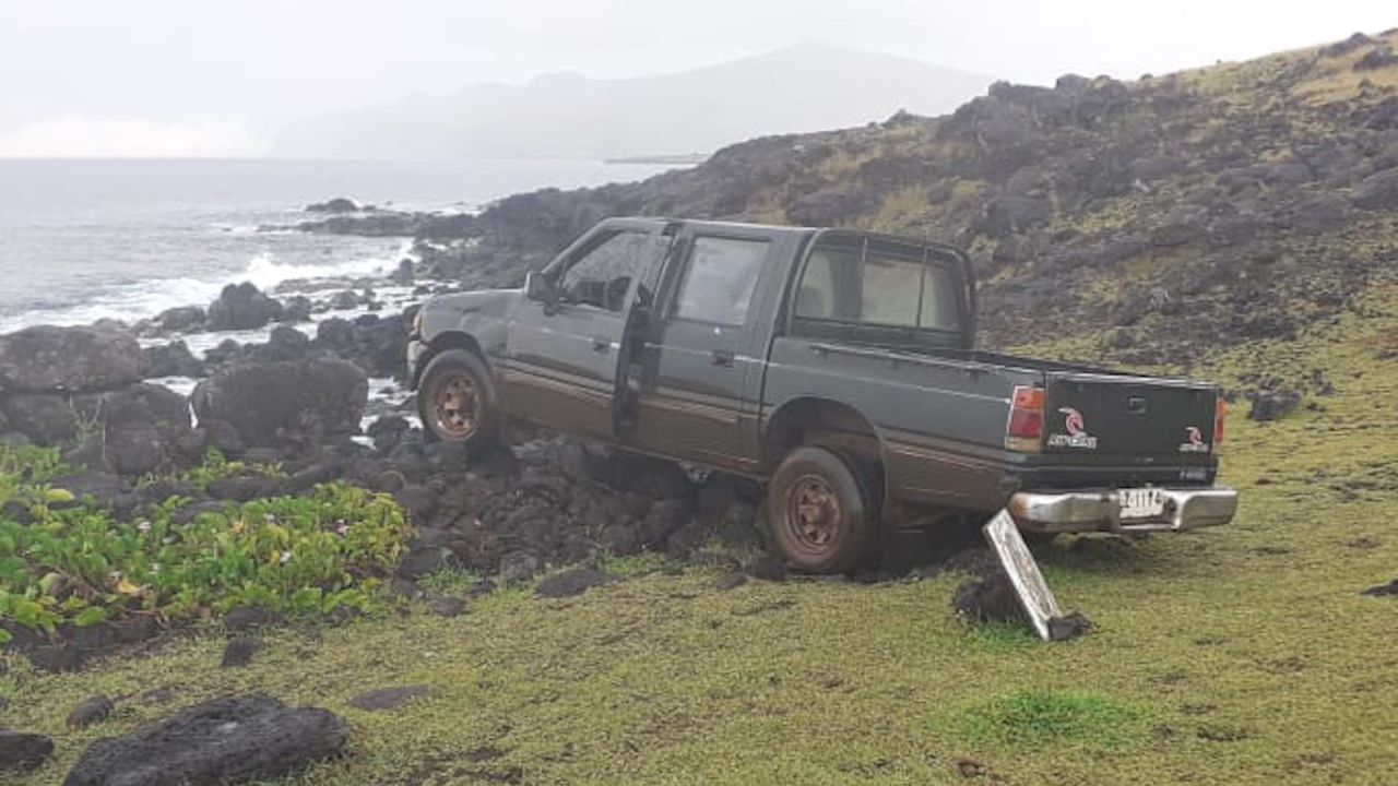 No one was in the truck when it crashed.