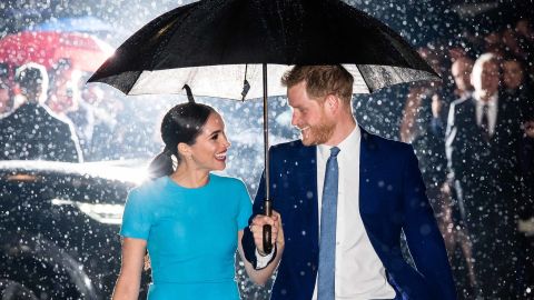 Harry and Meghan arrive at the event on Thursday.