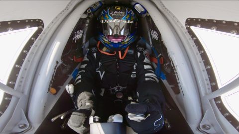 The inside of Thompson's cockpit.