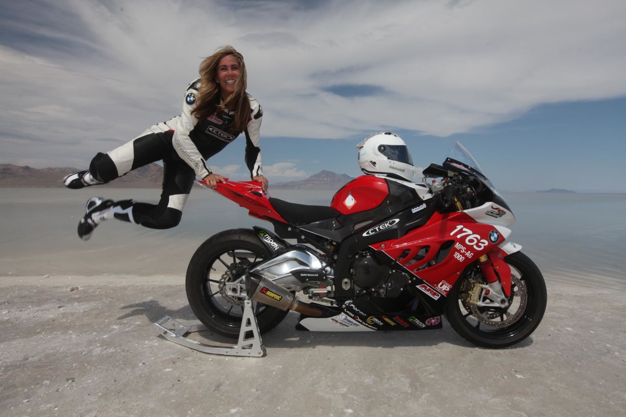 Valerie Thompson is in the business of breaking record -- be it on two or four wheels ...
