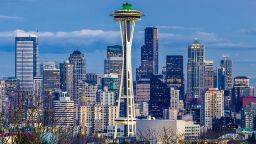 Seattle's Space Needle and the downtown skyline.