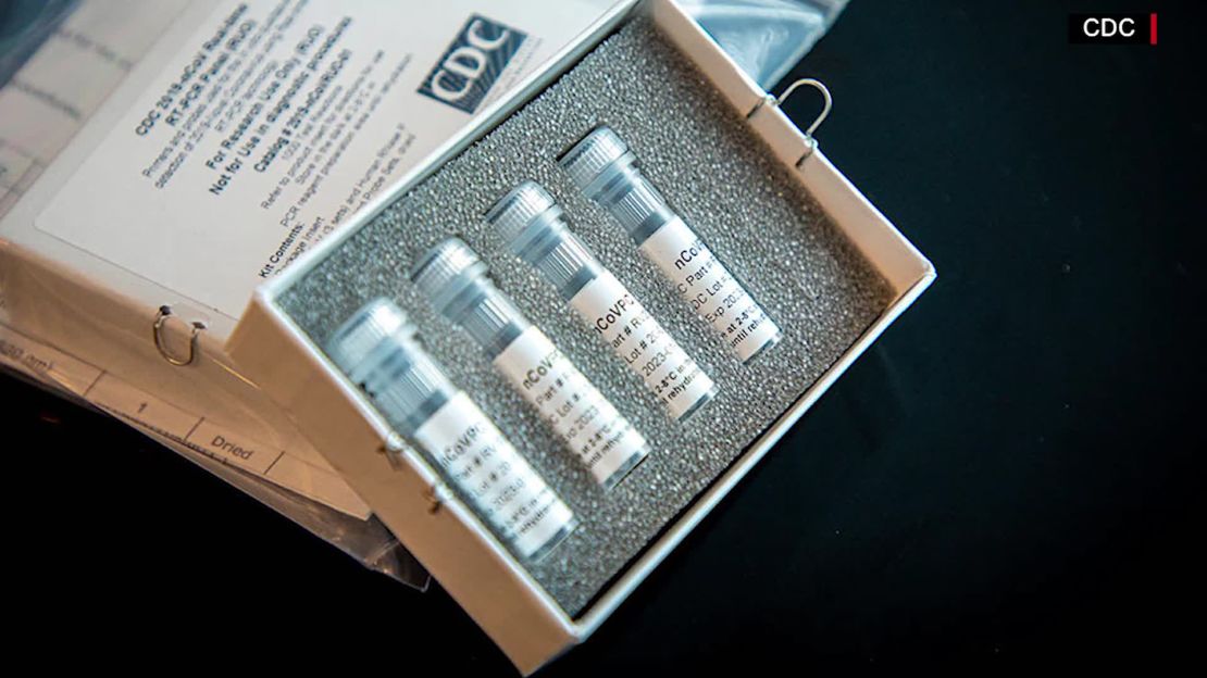 A test kit designed by the US Centers for Disease Control and Prevention.