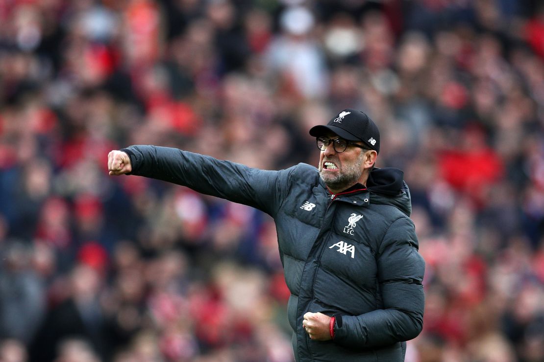 Liverpool needed three more wins to win the English Premier League before English football was suspended. 