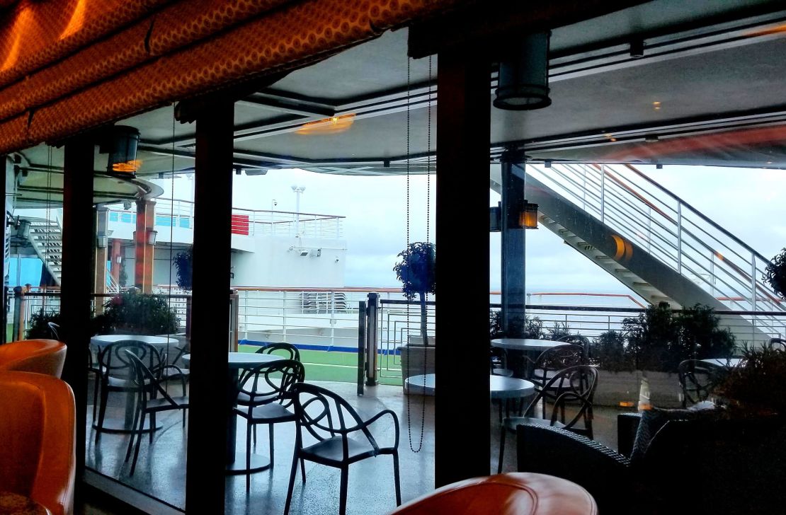 A deserted lounge area on the Grand Princess cruise ship Friday.