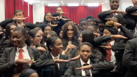 Meghan, Duchess of Sussex told students that International Women's Day was about everybody.