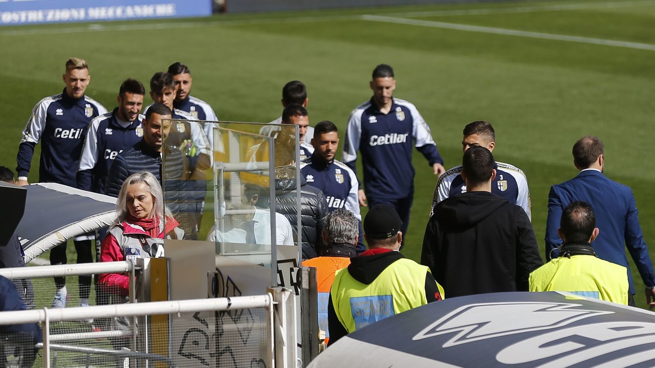 Players were asked to wait in the dressing room during the delay.