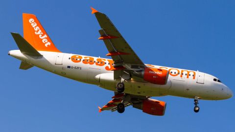 An Easyjet plane is pictured coming in to land in Manchester, England, in November 2013