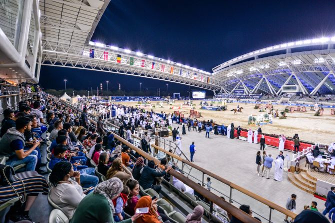 Huge crowds turned out to watch the LGCT and GCL event at the impressive Al Shaqab equestrian facility. 