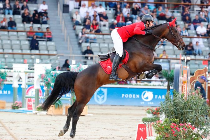 The Philippaerts brothers of Nicola (pictured) and Oliver won the opening event of the Global Champions League season for the London Knights.