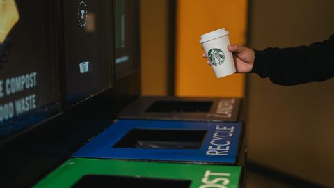 The new liner should make it easier to recycle Starbucks cups. 