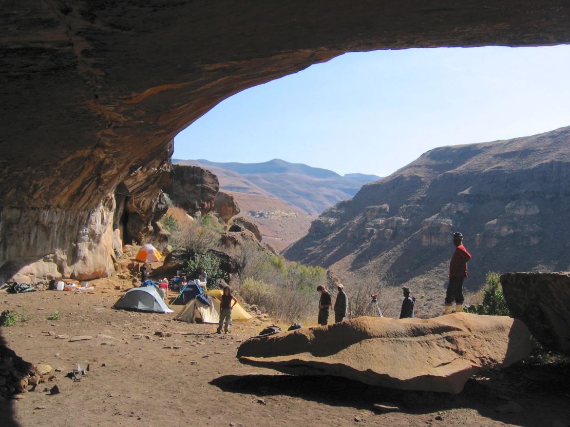 Archeologists work at rock shelters at Sehonghong and Melikane in southern Africa to uncover beads and the evidence of their origin.