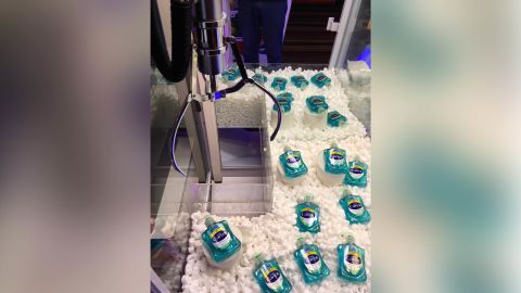 For $1.30, customers can try to grab the hand sanitizer.