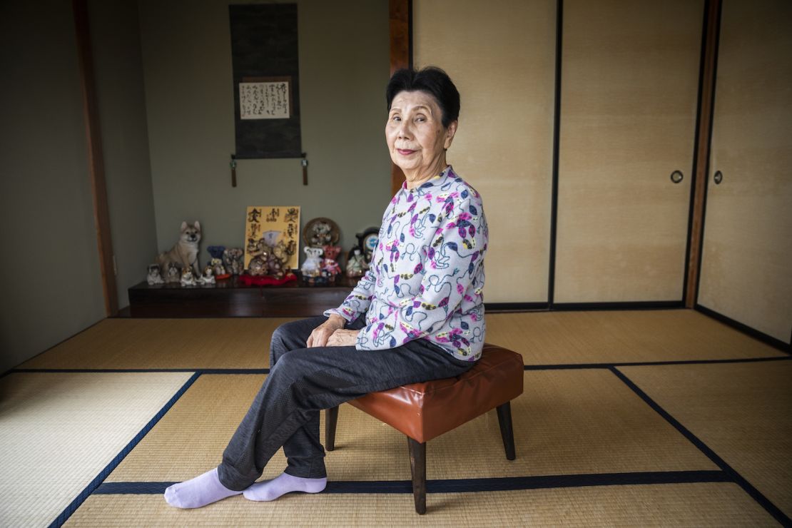 Hideko Hakamada sits in her home in Hamamatsu, Shizuoka, Japan on Monday Dec. 2, 2019. Hakamada worked for years fo are her brother Iwao prisons. 