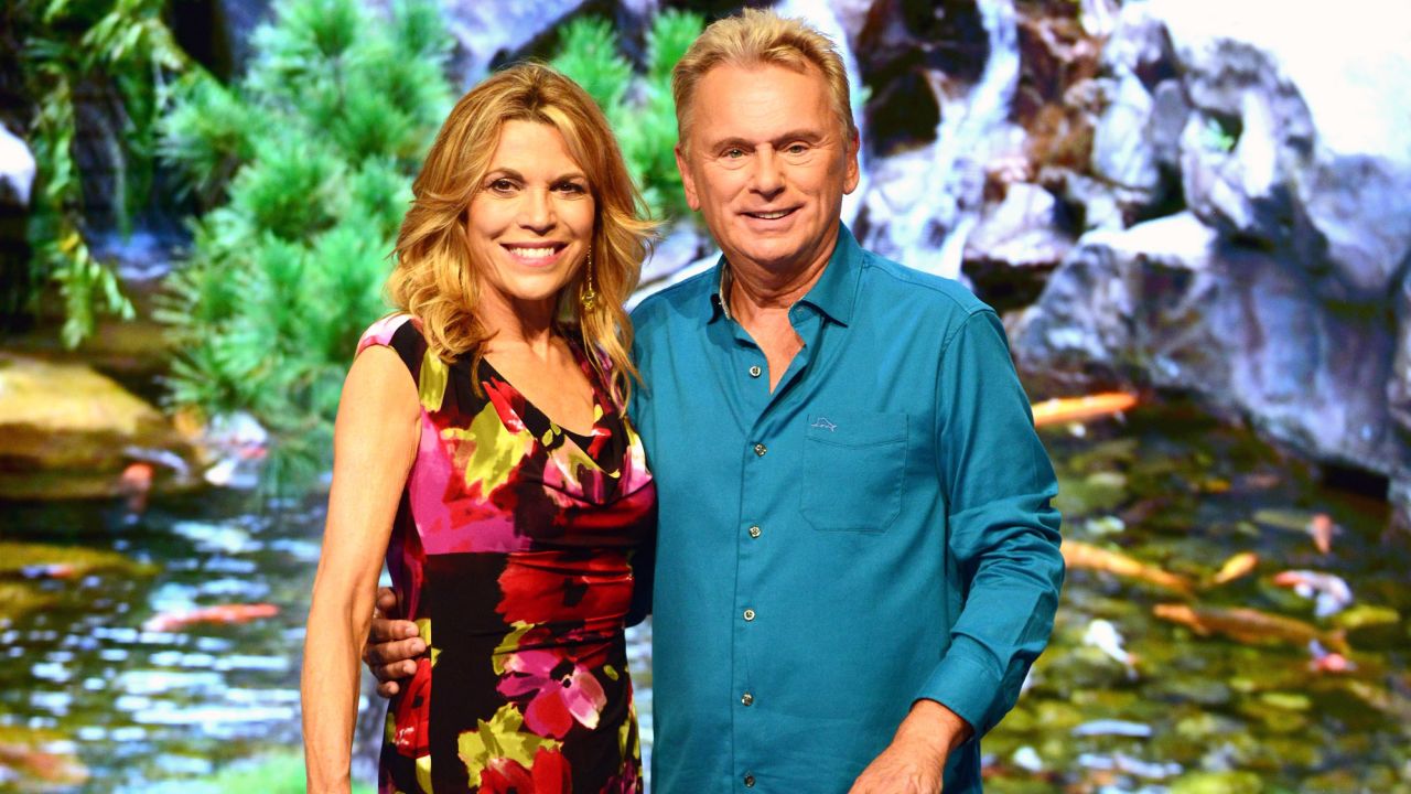 "Wheel of Fortune" hosts Vanna White and Pat Sajak.