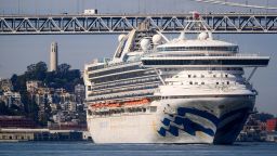 The Grand Princess docked in Oakland after days of being kept at sea due to concerns over coronavirus cases onboard. 