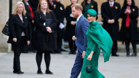 Harry and Meghan attend the annual Commonwealth Day service at London's Westminster Abbey in March 2020. This marked the couple's <a href=