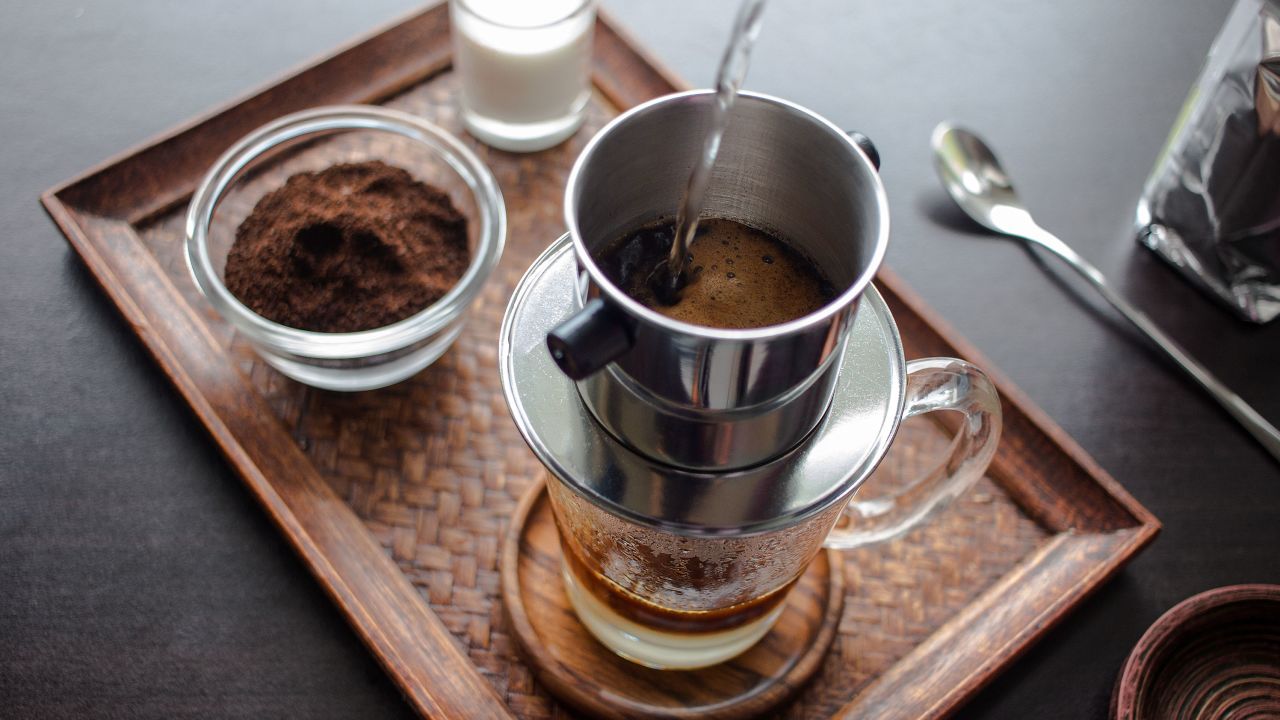 Coffee with a phin filter