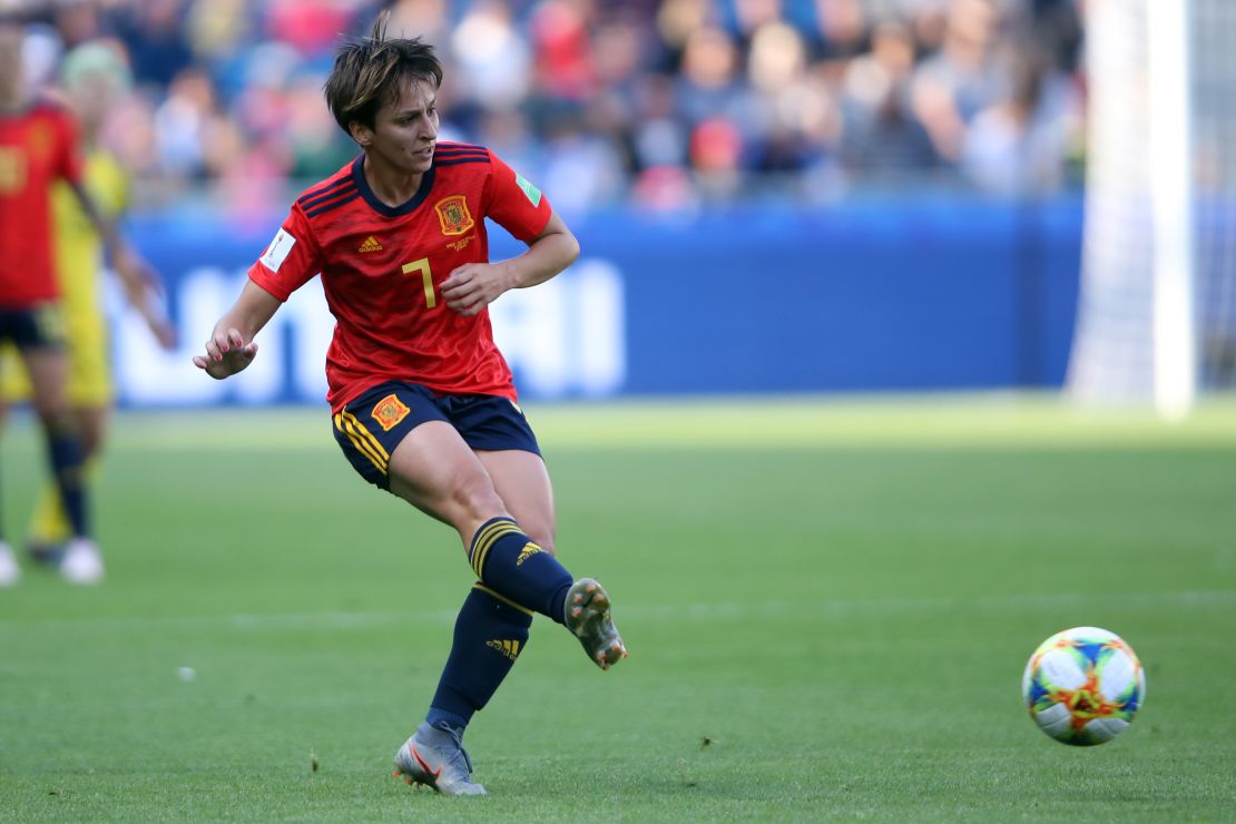 Marta Corredera playing for Spain's history making team at the 2019 Women's World Cup.