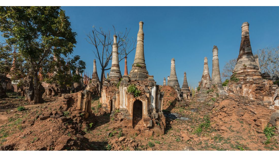 <strong>Ancient pagodas</strong>: French photographer Romain Veillon visited the village of Indein in Myanmar to capture shots of the ancient pagodas.