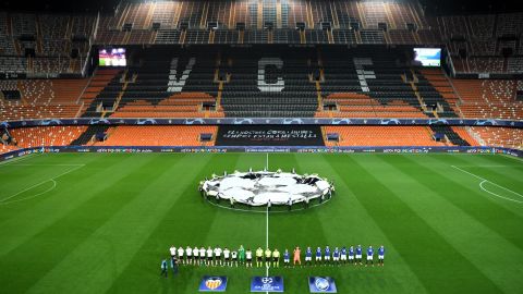 Valencia and Atalanta played their match in front of empty stands.