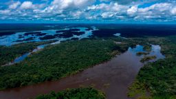 Aerial view of the Iriri River at the Arara indigenous land, in the Amazonian Rainforest, Para State, Brazil on March 15, 2019. (Photo by Mauro Pimentel / AFP)        (Photo credit should read MAURO PIMENTEL/AFP via Getty Images)