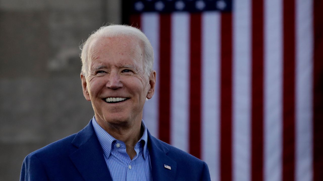 Democratic presidential candidate former Vice President Joe Biden acknowledges the crowd during a campaign rally Saturday, March 7, 2020, in Kansas City, Mo. 