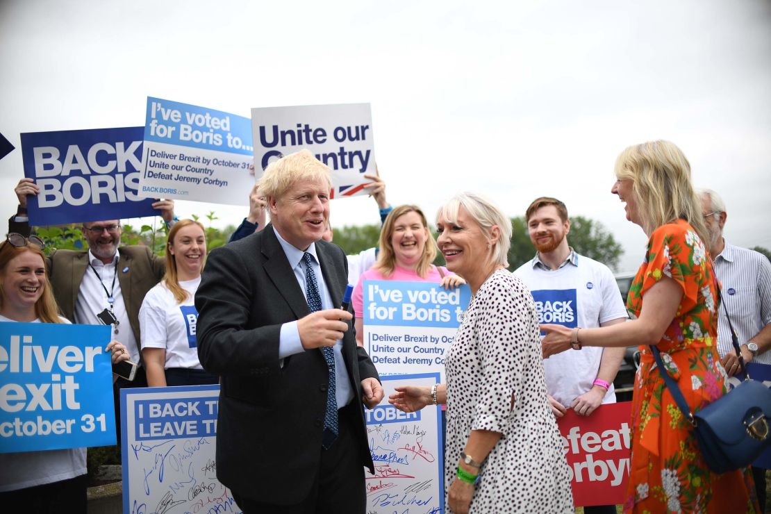 Boris Johnson and Nadine Dorries at an event this year. The pair were both present at a reception in Downing Street last week.