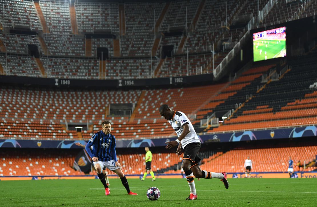Valencia and Atalanta played their Champions League round of 16 tie behind closed doors.